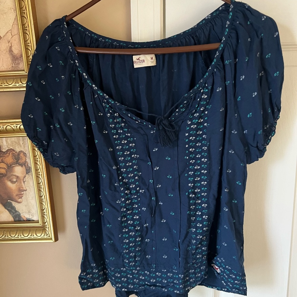 Hollister peasant blouse (Navy)